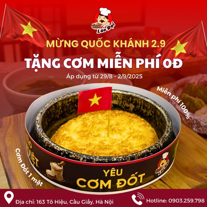 MỪNG QUỐC KHÁNH – LÃO ĐẠI TÔ HIỆU KHAO CƠM 0 ĐỒNG